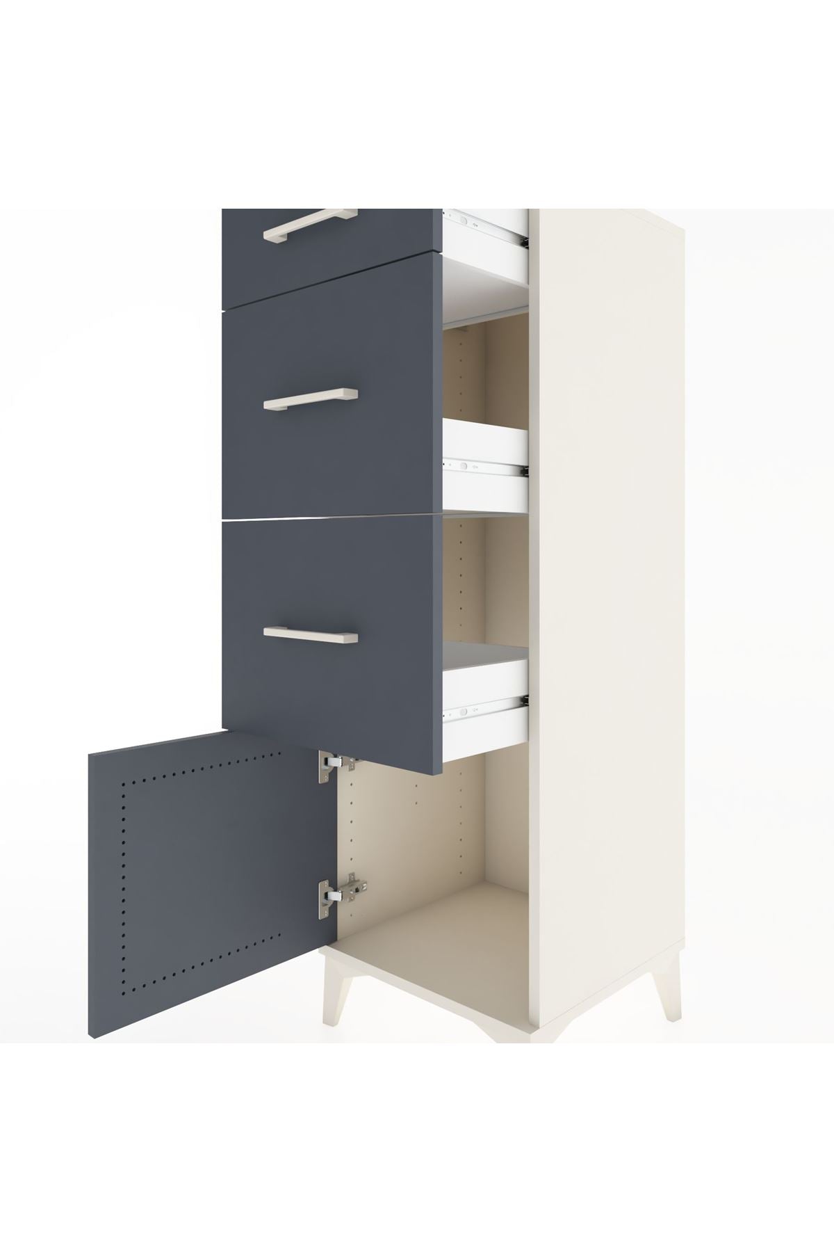 Hyperion Dolap 3 Çekmeceli Tek Kapaklı 44x44x134 - S49M007V2B