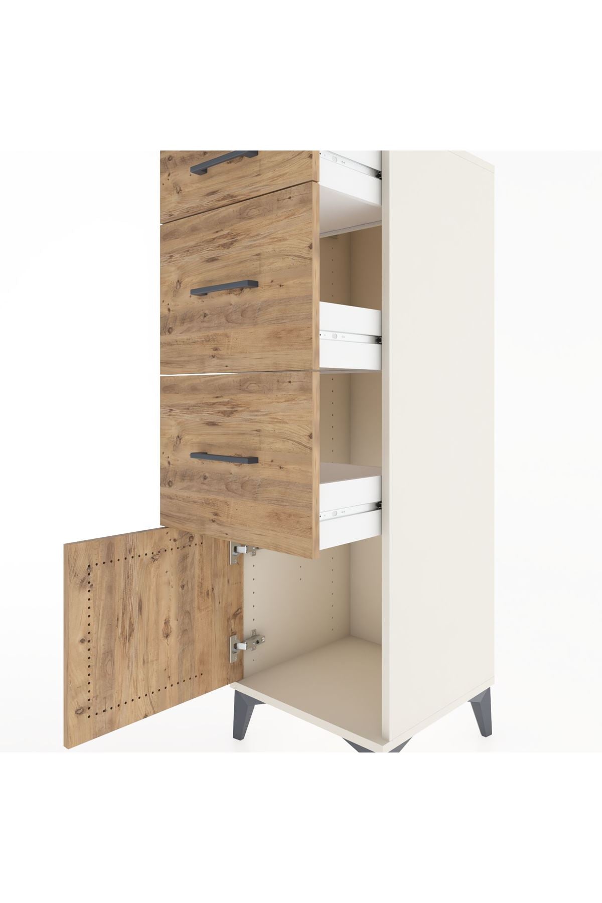 Hyperion Dolap 3 Çekmeceli Tek Kapaklı 44x44x134 - S49M007V3B