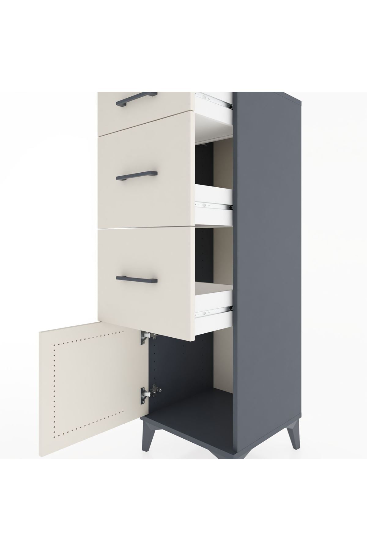 Hyperion Dolap 3 Çekmeceli Tek Kapaklı 44x44x134 - S49M007V4B