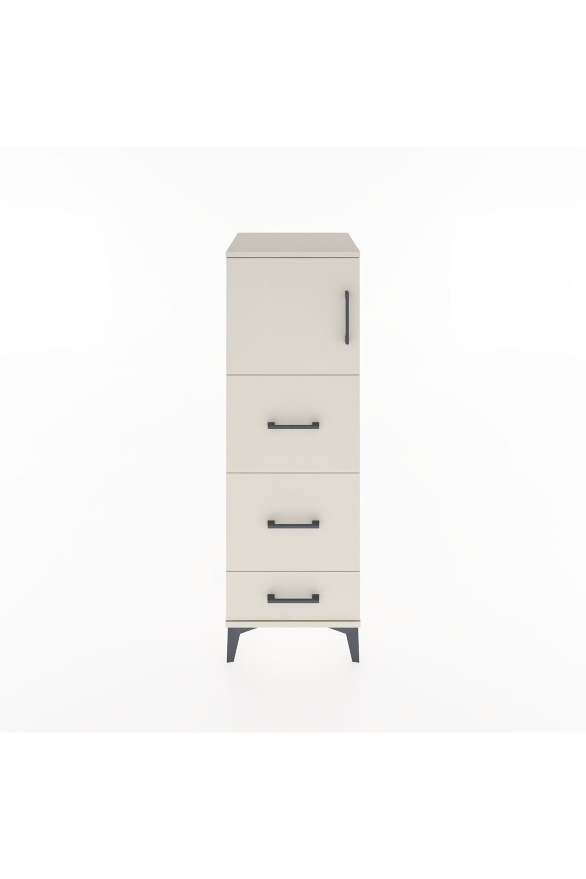 Hyperion Dolap Tek Raflı 3 Çekmeceli Tek Kapaklı 44x44x134 - S49M008V1B