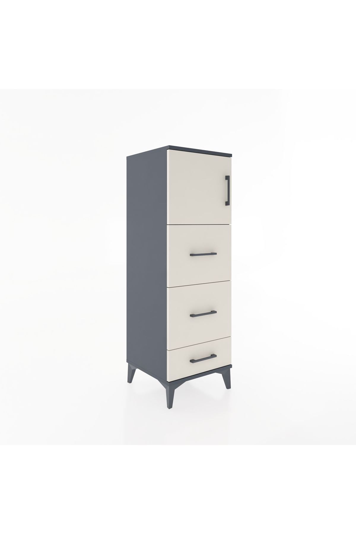 Hyperion Dolap Tek Raflı 3 Çekmeceli Tek Kapaklı 44x44x134 - S49M008V4B