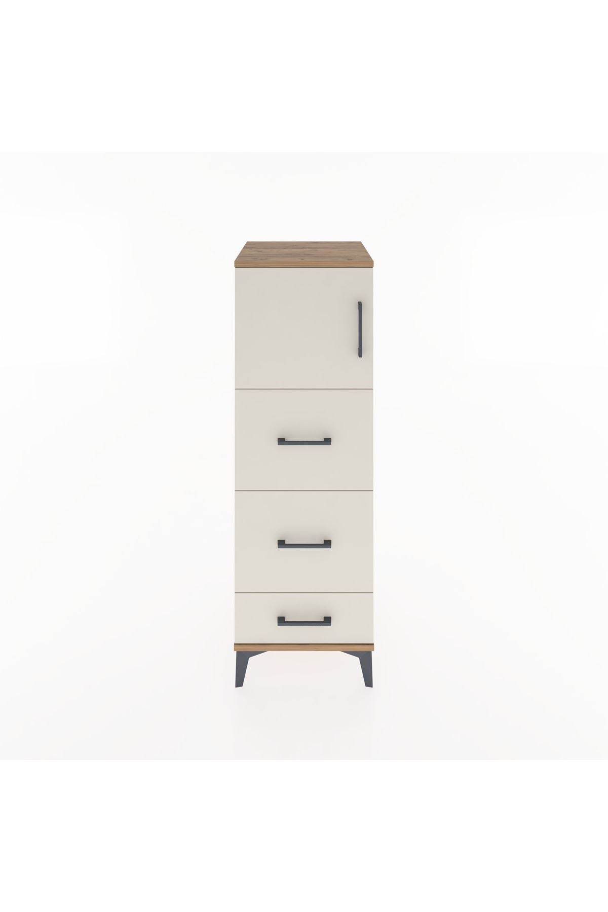 Hyperion Dolap Tek Raflı 3 Çekmeceli Tek Kapaklı 44x44x134 - S49M008V7B