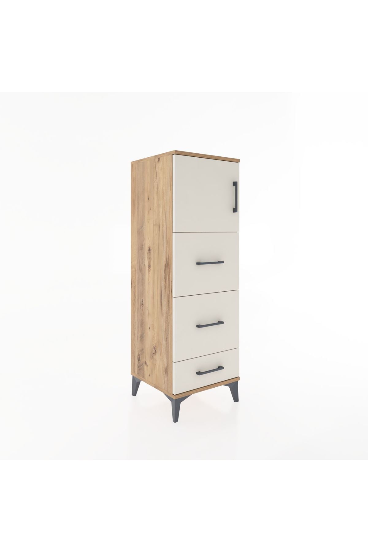 Hyperion Dolap Tek Raflı 3 Çekmeceli Tek Kapaklı 44x44x134 - S49M008V7B