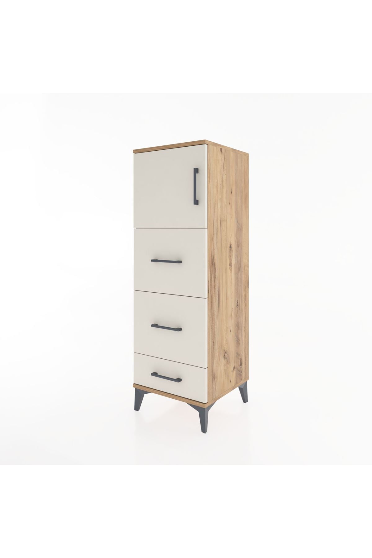 Hyperion Dolap Tek Raflı 3 Çekmeceli Tek Kapaklı 44x44x134 - S49M008V7B