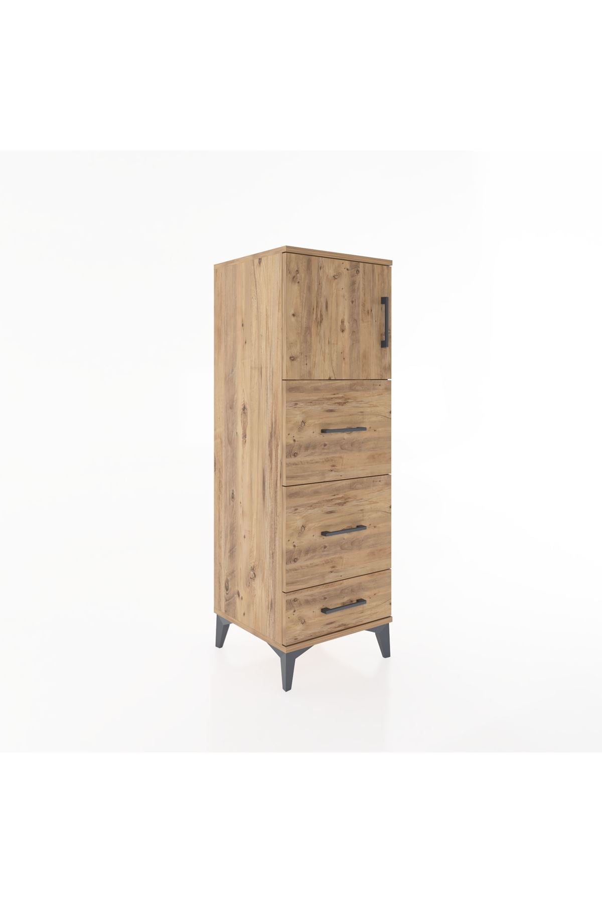 Hyperion Dolap Tek Raflı 3 Çekmeceli Tek Kapaklı 44x44x134 - S49M008V9B