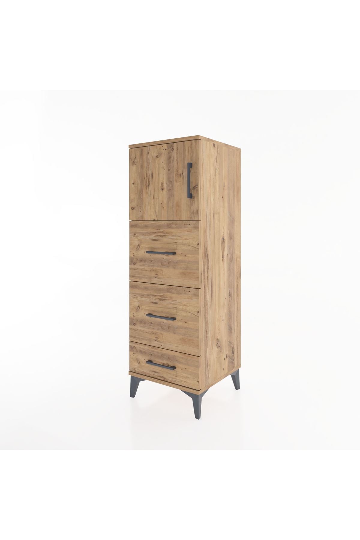 Hyperion Dolap Tek Raflı 3 Çekmeceli Tek Kapaklı 44x44x134 - S49M008V9B
