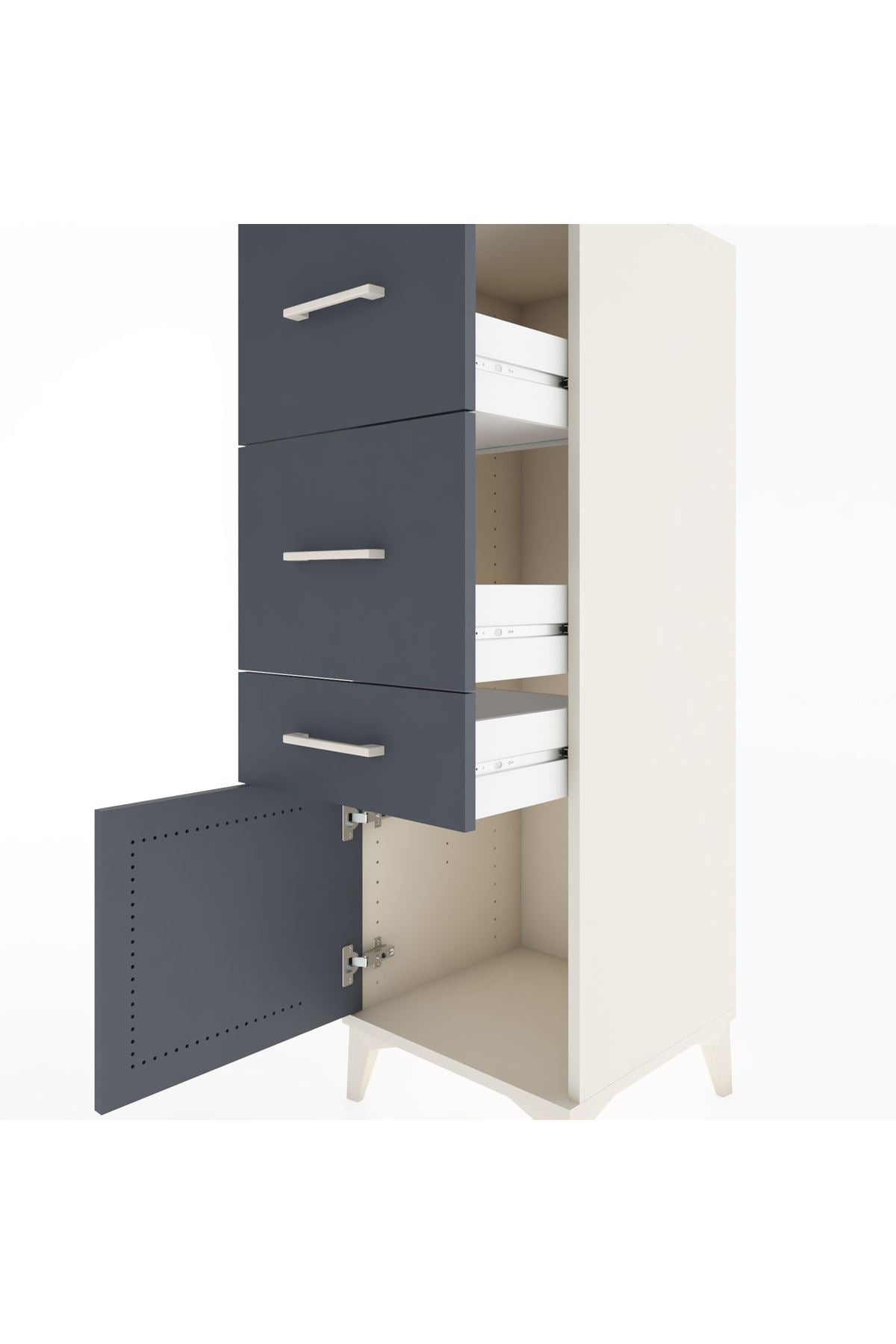 Hyperion Dolap 3 Çekmeceli Tek Kapaklı 44x44x134 - S49M009V2B