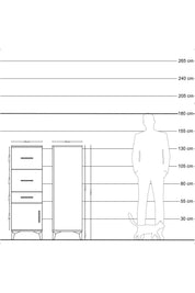 Hyperion Dolap 3 Çekmeceli Tek Kapaklı 44x44x134 - S49M009V3B