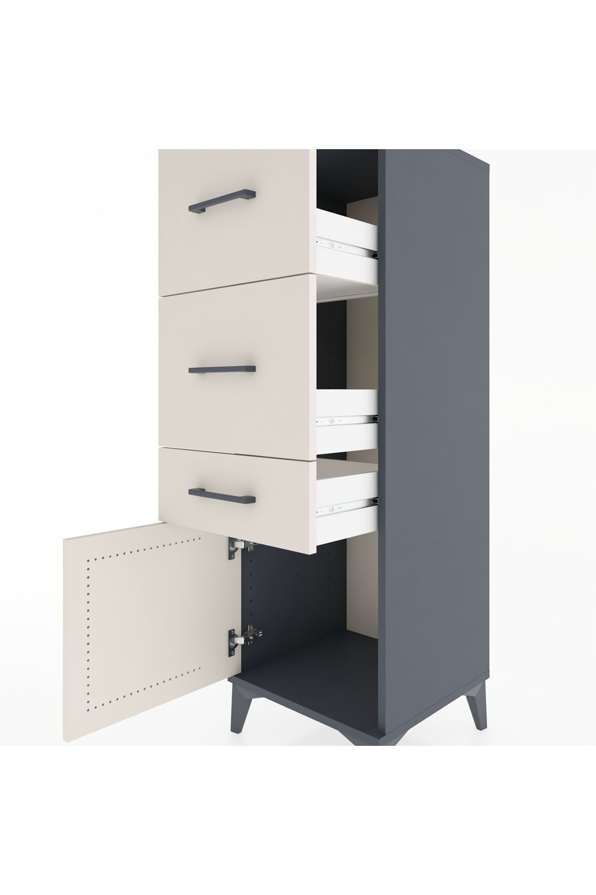 Hyperion Dolap 3 Çekmeceli Tek Kapaklı 44x44x134 - S49M009V4B