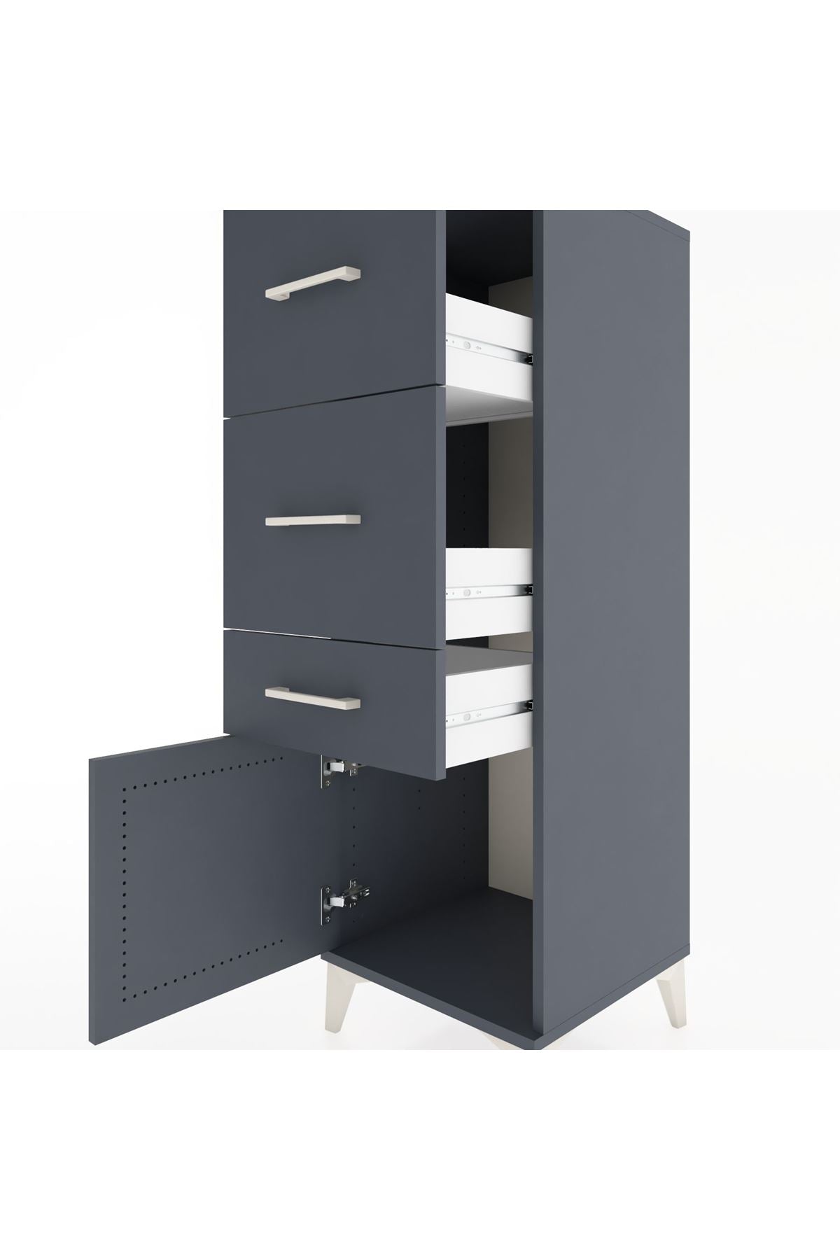 Hyperion Dolap 3 Çekmeceli Tek Kapaklı 44x44x134 - S49M009V5B