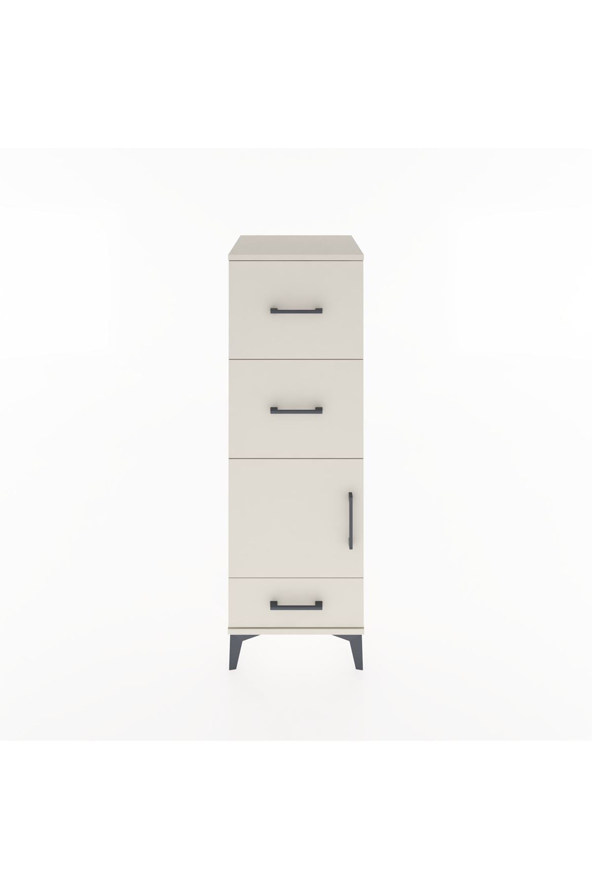Hyperion Dolap Tek Raflı 3 Çekmeceli Tek Kapaklı 44x44x134 - S49M010V1B