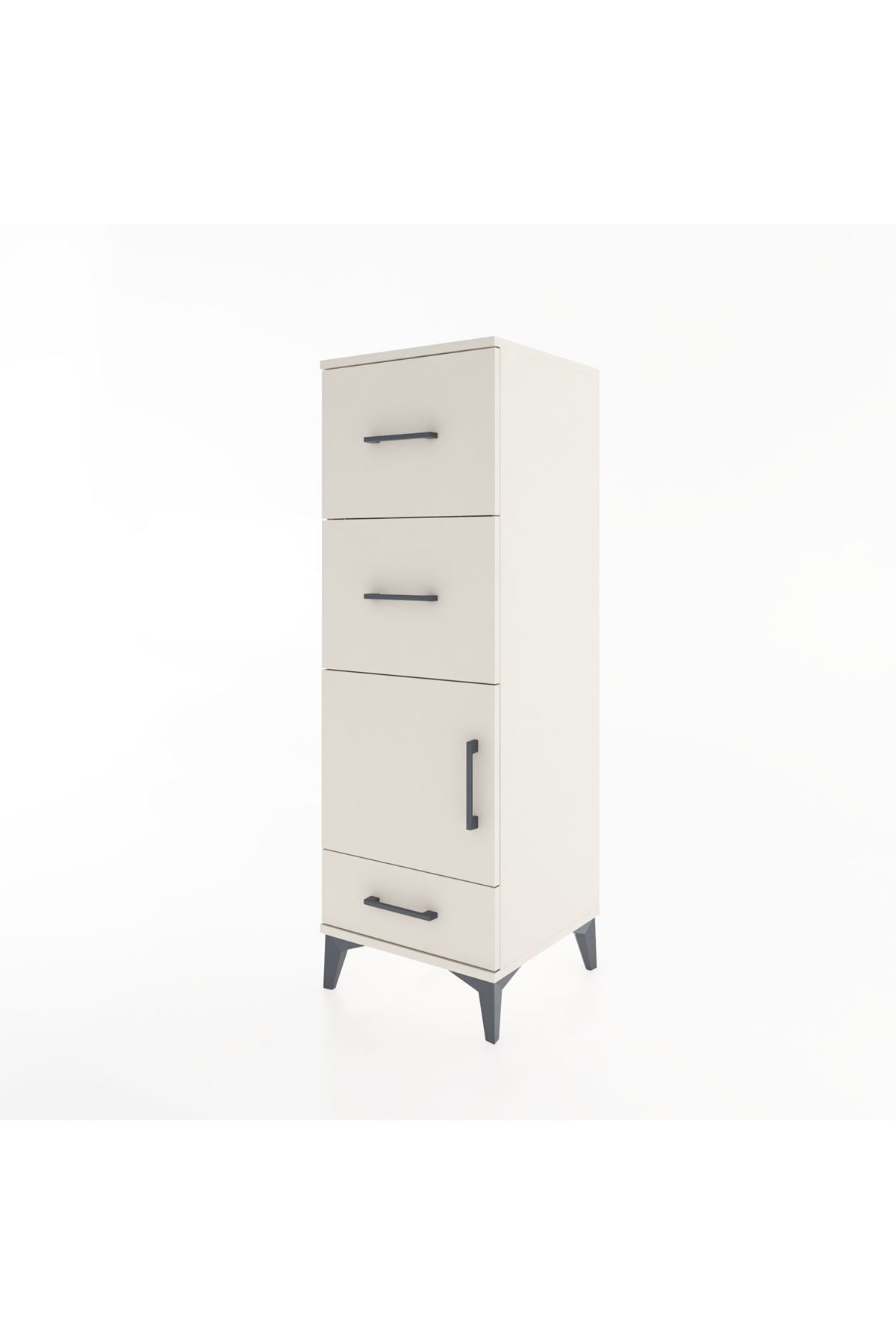Hyperion Dolap Tek Raflı 3 Çekmeceli Tek Kapaklı 44x44x134 - S49M010V1B
