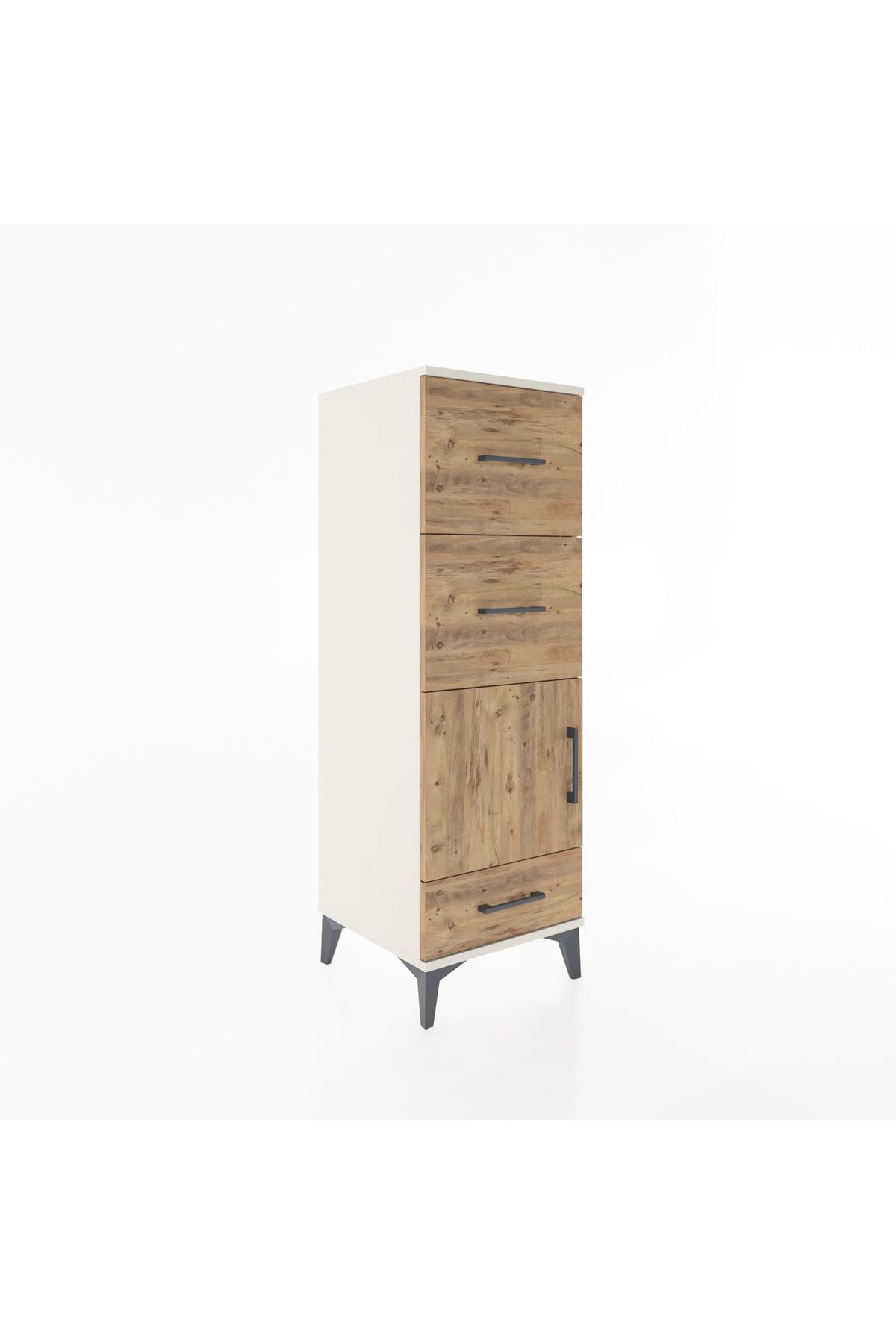 Hyperion Dolap Tek Raflı 3 Çekmeceli Tek Kapaklı 44x44x134 - S49M010V3B