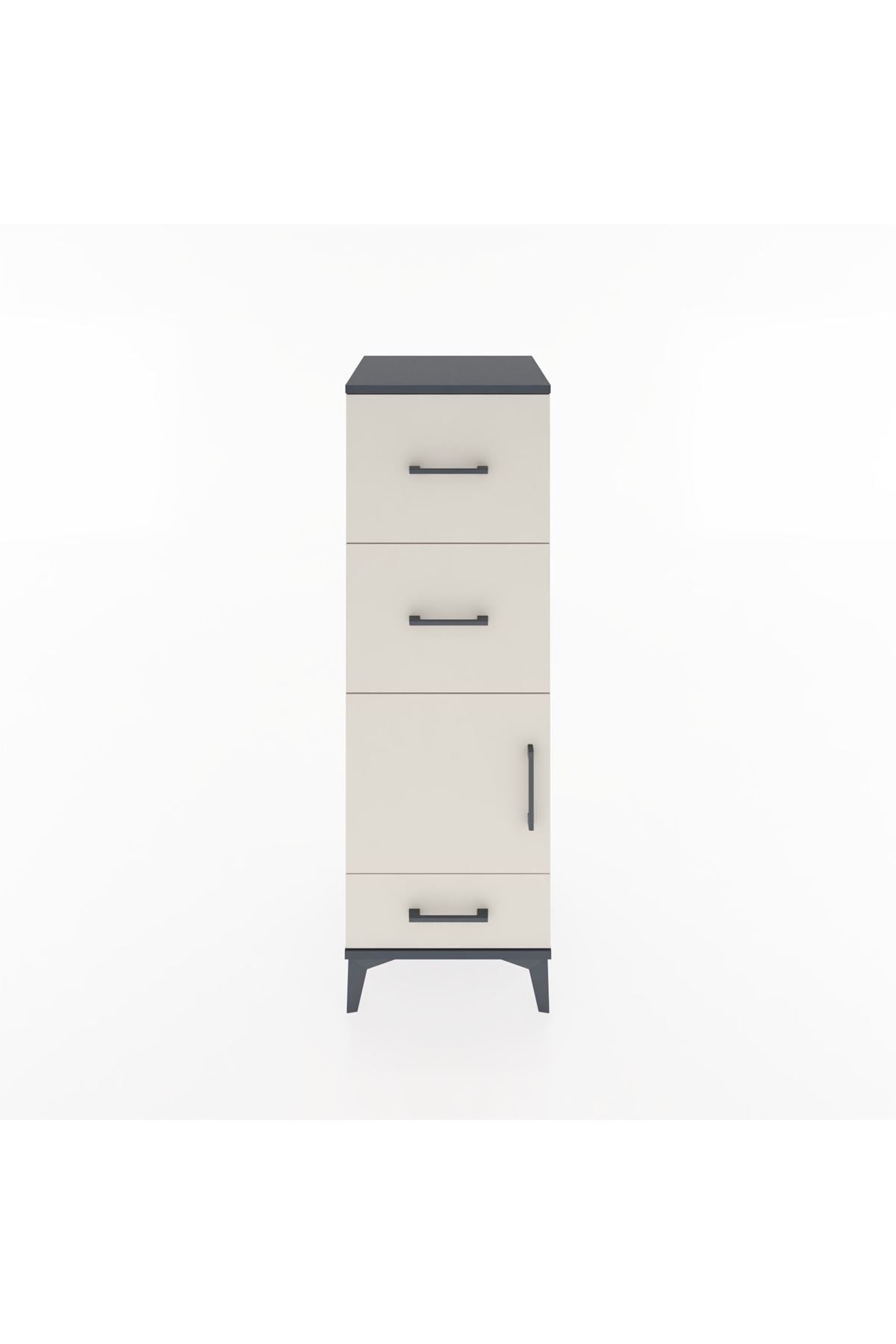 Hyperion Dolap Tek Raflı 3 Çekmeceli Tek Kapaklı 44x44x134 - S49M010V4B