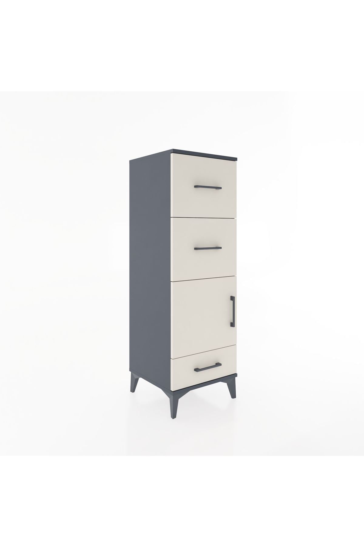 Hyperion Dolap Tek Raflı 3 Çekmeceli Tek Kapaklı 44x44x134 - S49M010V4B