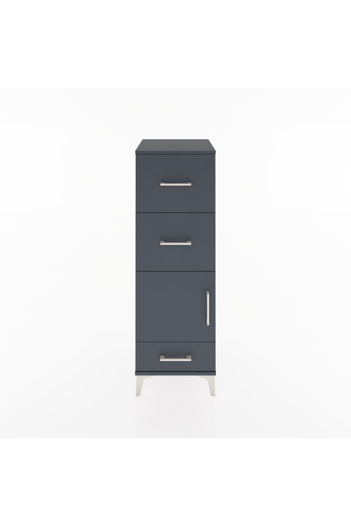 Hyperion Dolap Tek Raflı 3 Çekmeceli Tek Kapaklı 44x44x134 - S49M010V5B