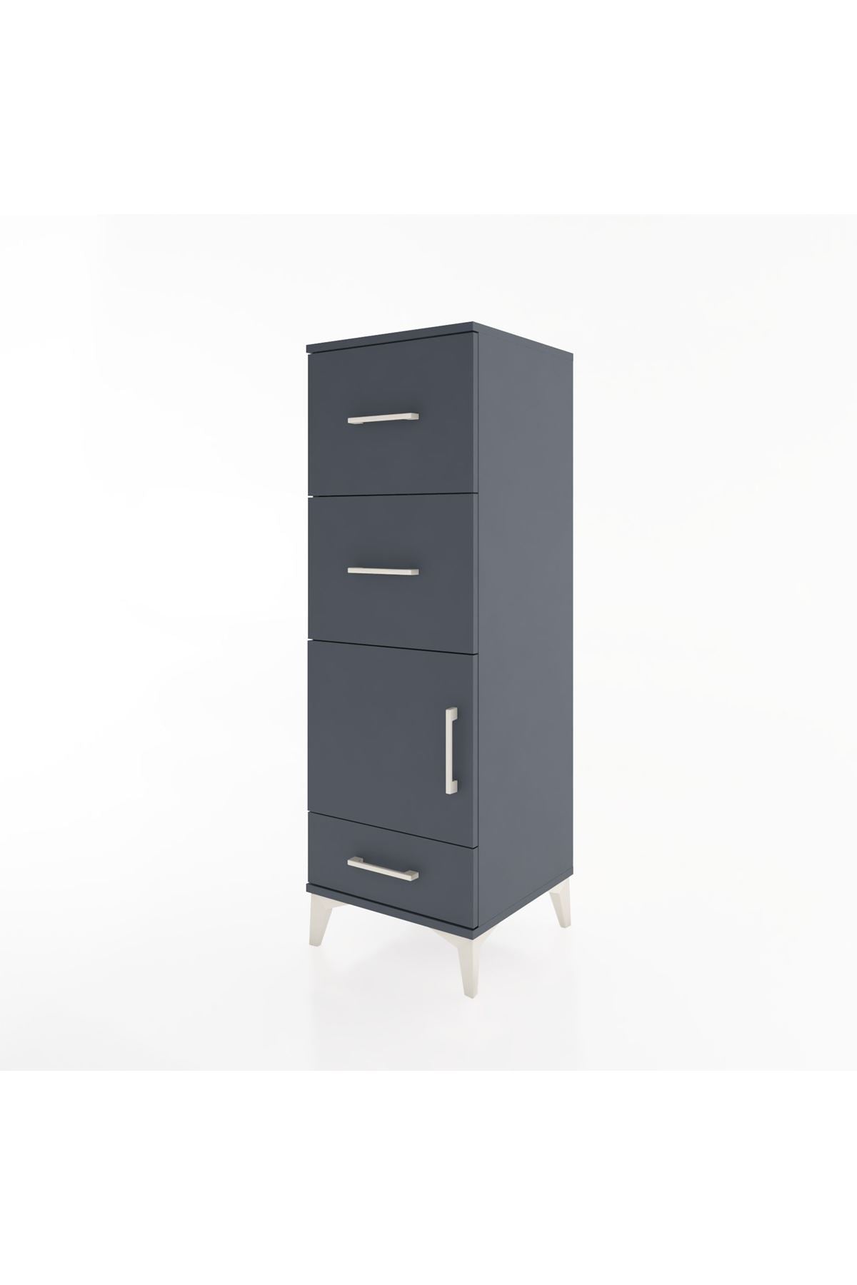 Hyperion Dolap Tek Raflı 3 Çekmeceli Tek Kapaklı 44x44x134 - S49M010V5B