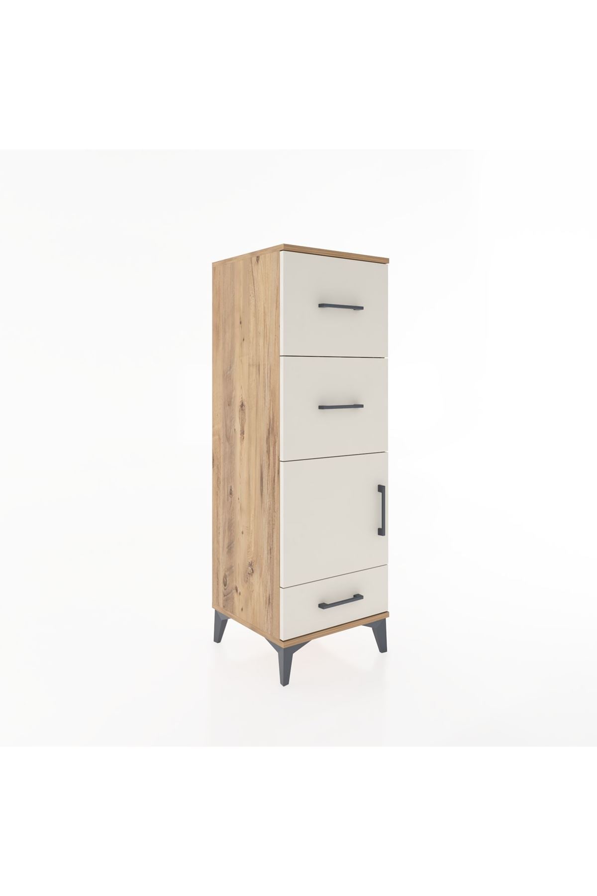 Hyperion Dolap Tek Raflı 3 Çekmeceli Tek Kapaklı 44x44x134 - S49M010V7B