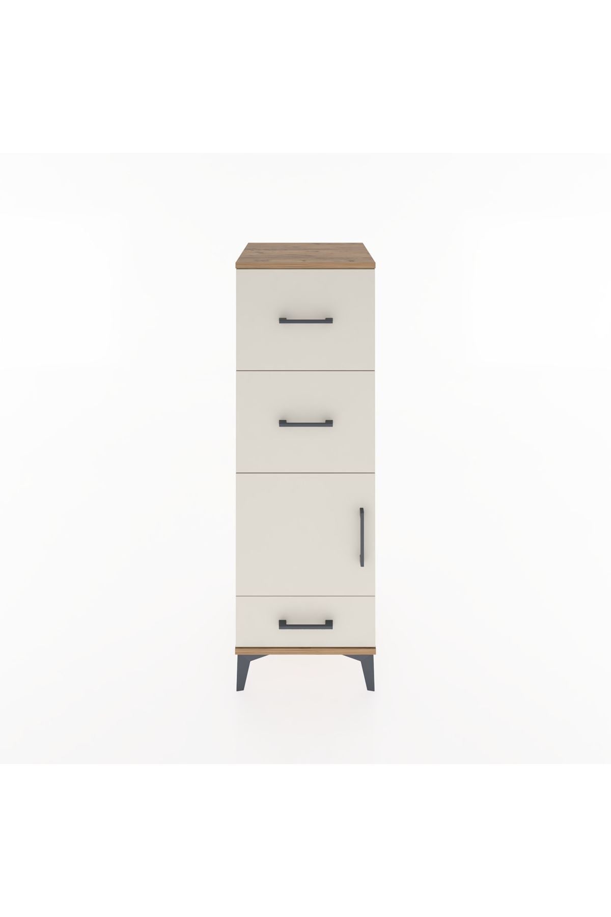 Hyperion Dolap Tek Raflı 3 Çekmeceli Tek Kapaklı 44x44x134 - S49M010V7B