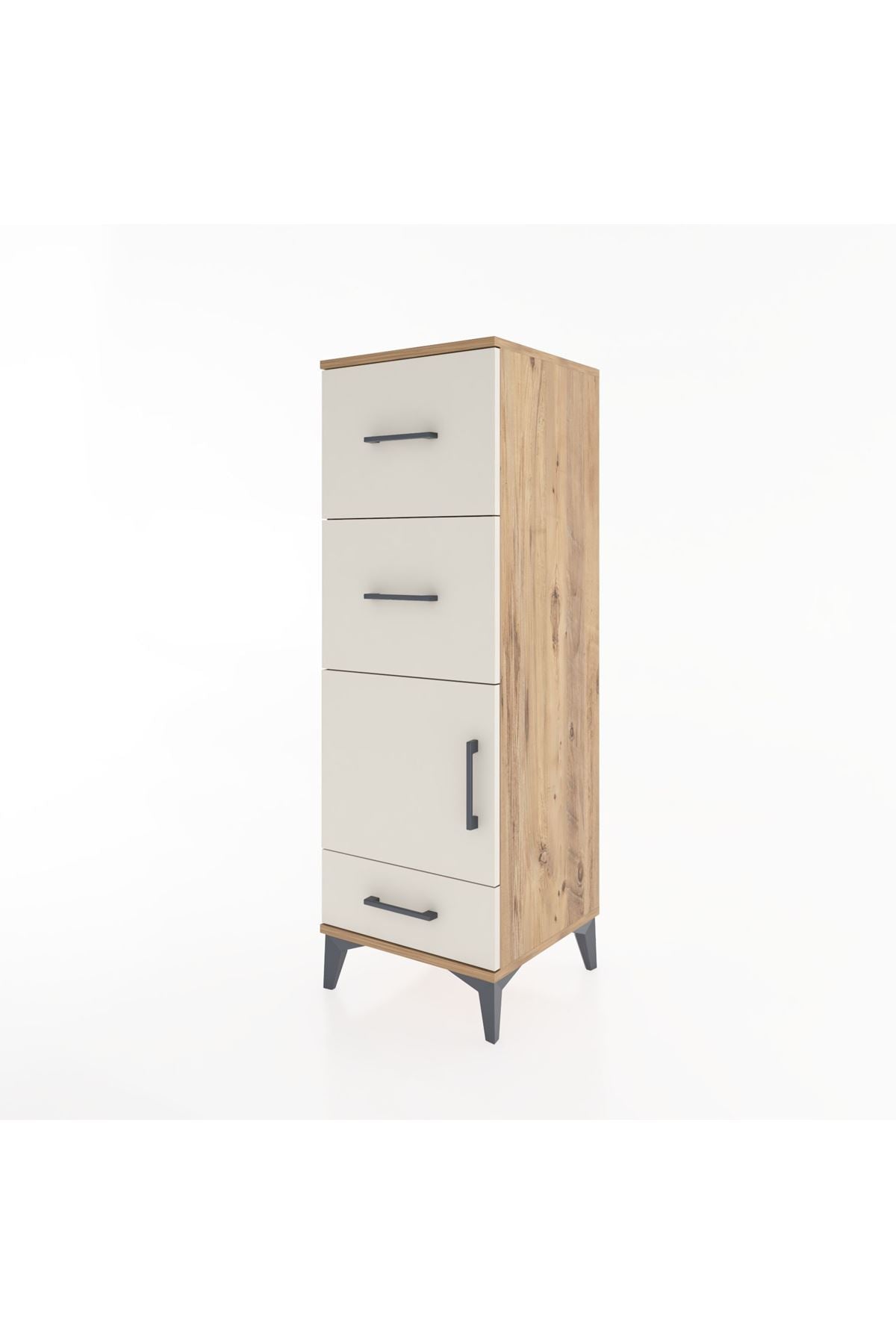 Hyperion Dolap Tek Raflı 3 Çekmeceli Tek Kapaklı 44x44x134 - S49M010V7B
