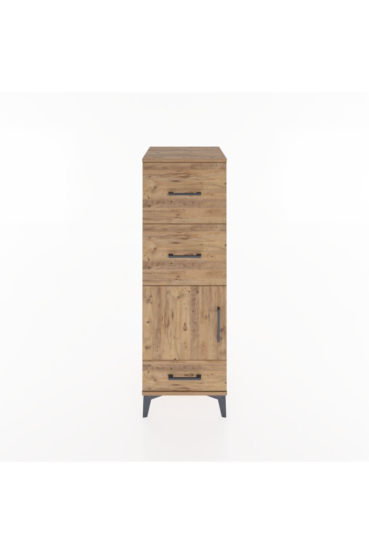Hyperion Dolap Tek Raflı 3 Çekmeceli Tek Kapaklı 44x44x134 - S49M010V9B