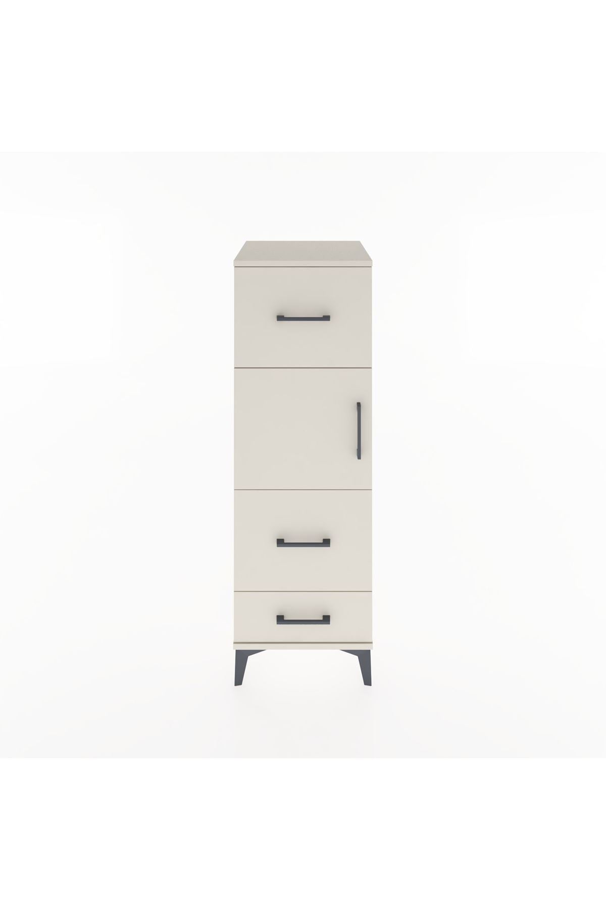 Hyperion Dolap Tek Raflı 3 Çekmeceli Tek Kapaklı 44x44x134 - S49M011V1B