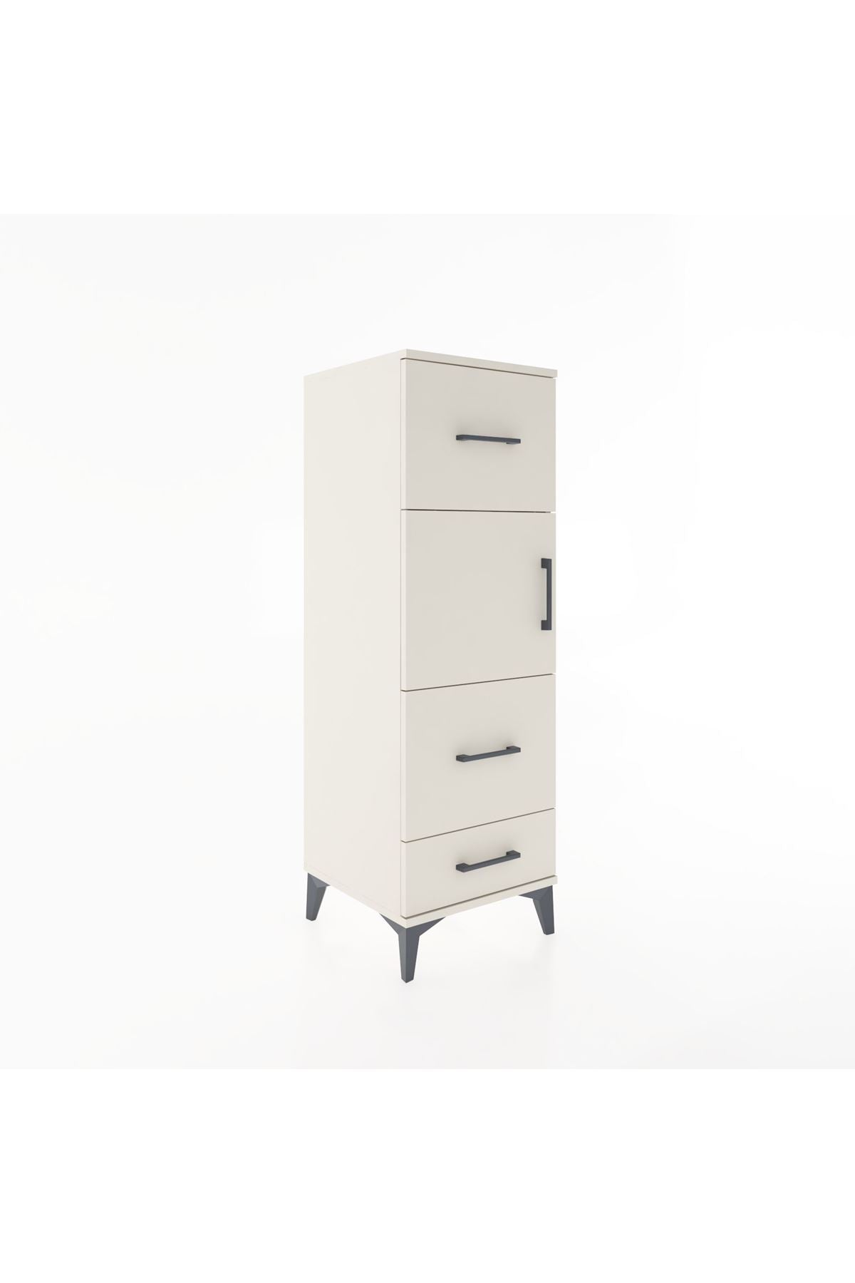 Hyperion Dolap Tek Raflı 3 Çekmeceli Tek Kapaklı 44x44x134 - S49M011V1B