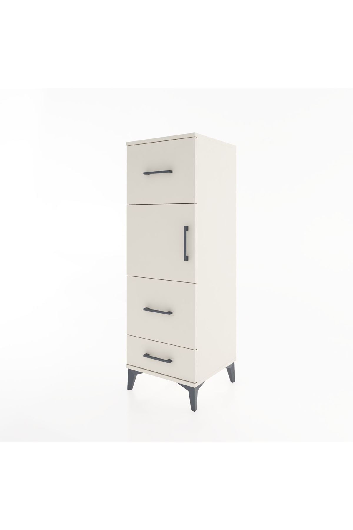 Hyperion Dolap Tek Raflı 3 Çekmeceli Tek Kapaklı 44x44x134 - S49M011V1B