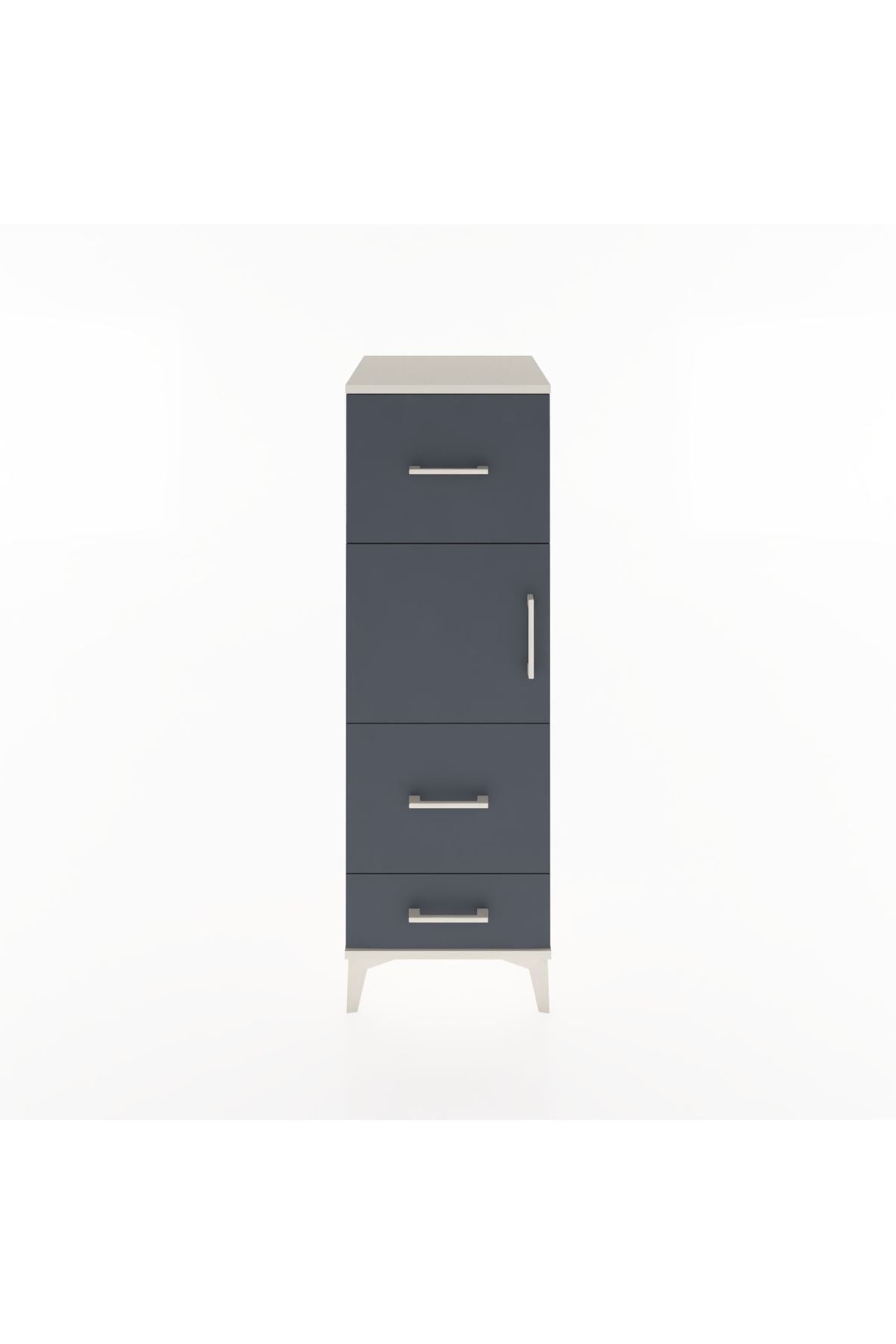 Hyperion Dolap Tek Raflı 3 Çekmeceli Tek Kapaklı 44x44x134 - S49M011V2B