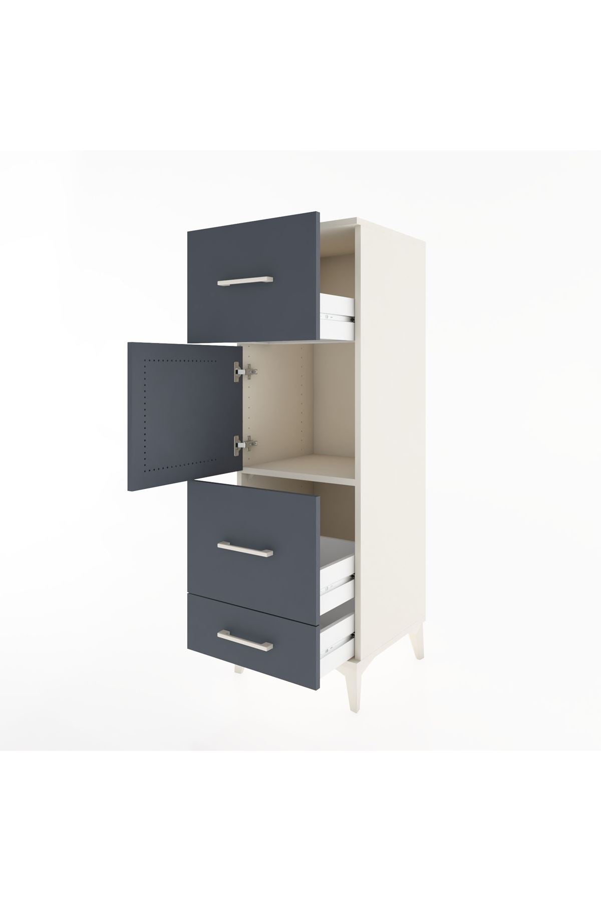 Hyperion Dolap Tek Raflı 3 Çekmeceli Tek Kapaklı 44x44x134 - S49M011V2B