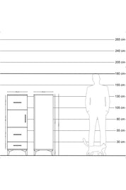 Hyperion Dolap Tek Raflı 3 Çekmeceli Tek Kapaklı 44x44x134 - S49M011V2B