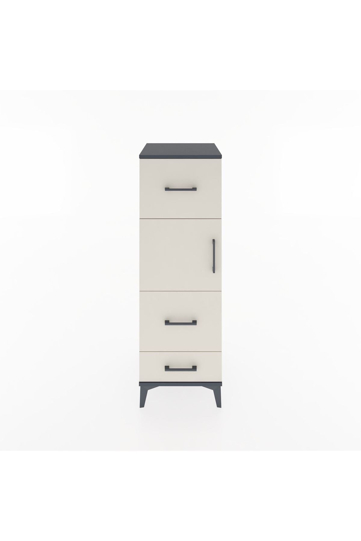 Hyperion Dolap Tek Raflı 3 Çekmeceli Tek Kapaklı 44x44x134 - S49M011V4B
