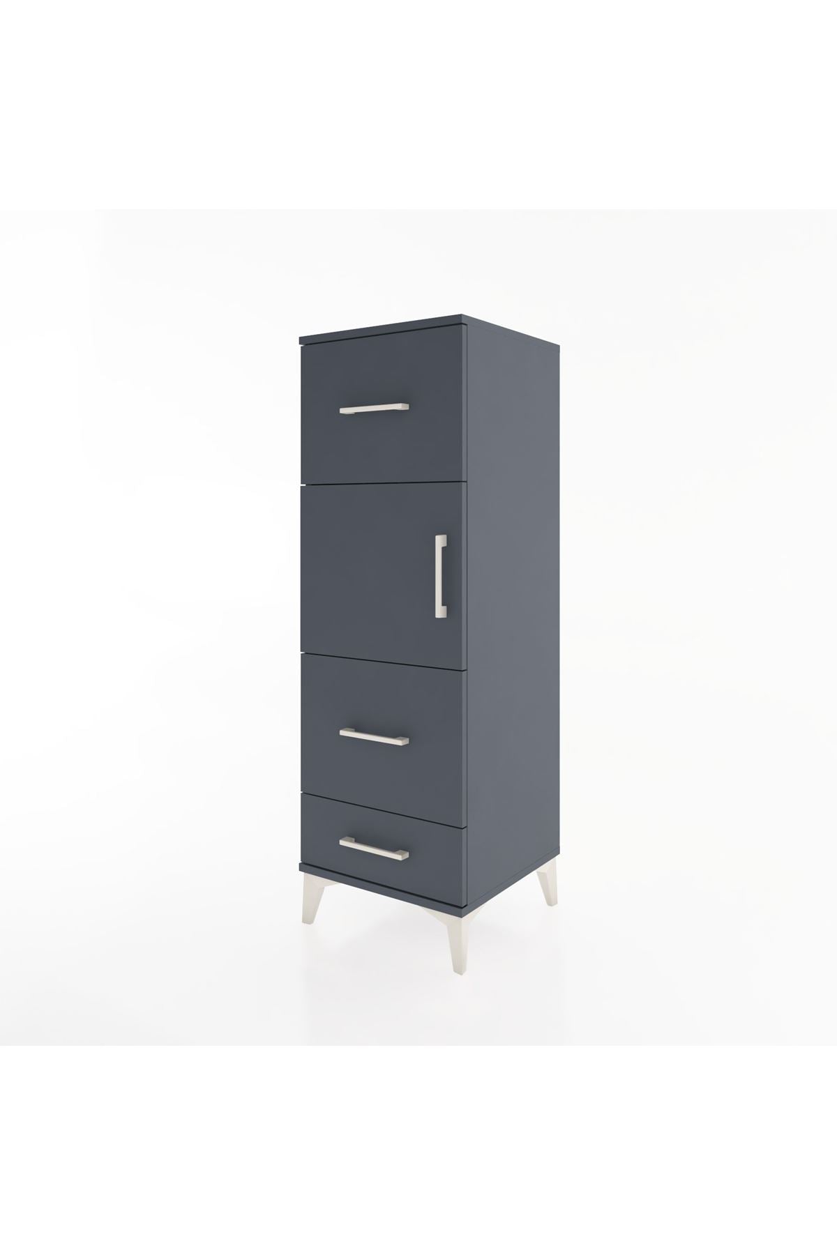 Hyperion Dolap Tek Raflı 3 Çekmeceli Tek Kapaklı 44x44x134 - S49M011V5B