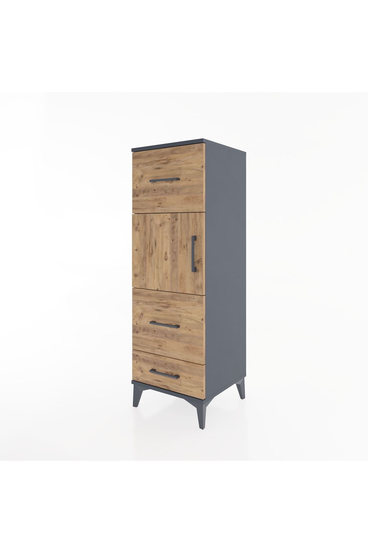 Hyperion Dolap Tek Raflı 3 Çekmeceli Tek Kapaklı 44x44x134 - S49M011V6B