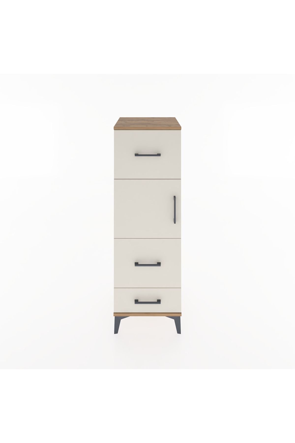 Hyperion Dolap Tek Raflı 3 Çekmeceli Tek Kapaklı 44x44x134 - S49M011V7B