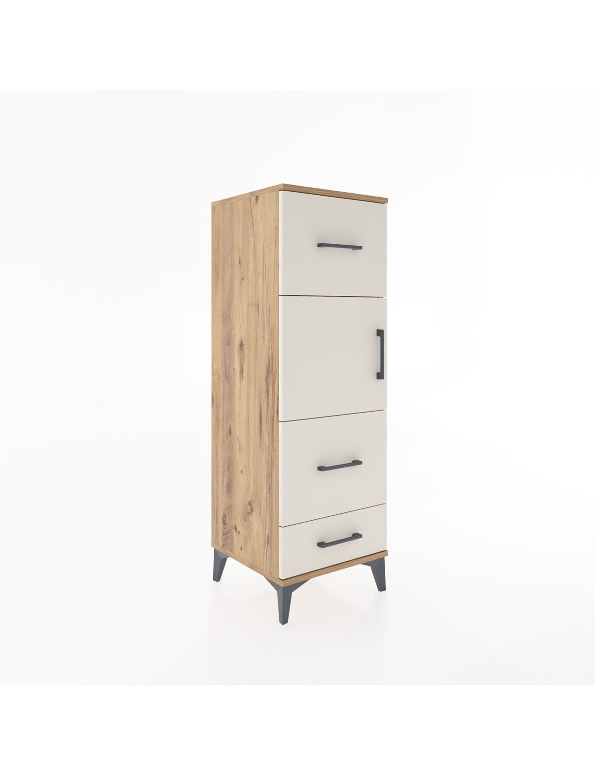 Hyperion Dolap Tek Raflı 3 Çekmeceli Tek Kapaklı 44x44x134 - S49M011V7B