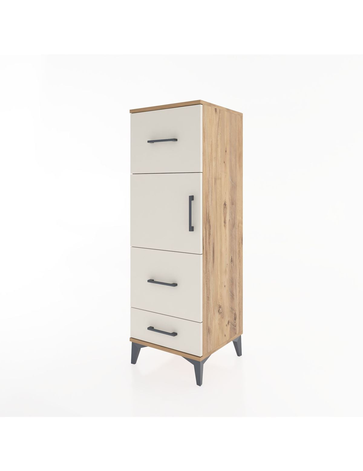 Hyperion Dolap Tek Raflı 3 Çekmeceli Tek Kapaklı 44x44x134 - S49M011V7B