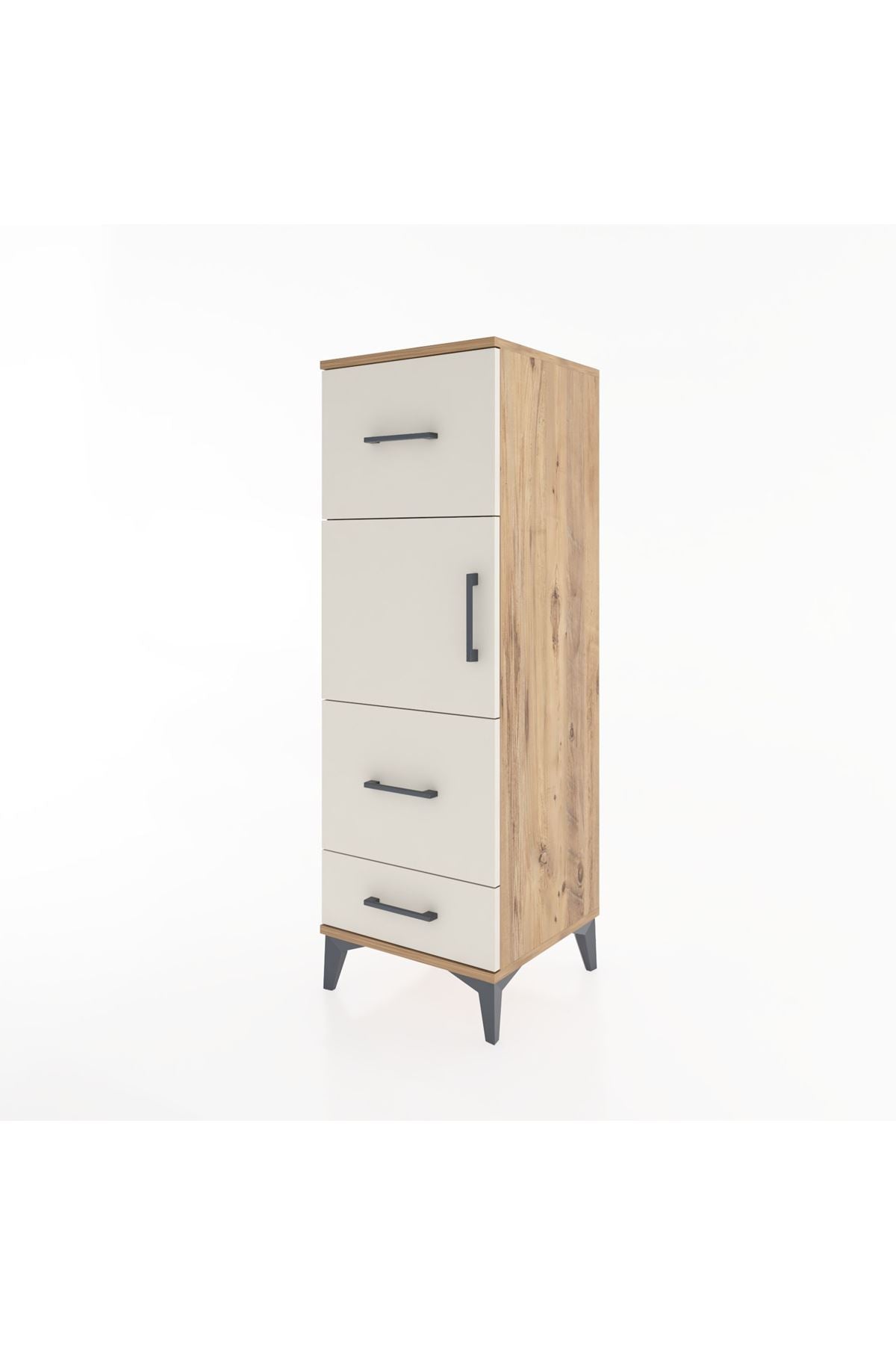 Hyperion Dolap Tek Raflı 3 Çekmeceli Tek Kapaklı 44x44x134 - S49M011V7B
