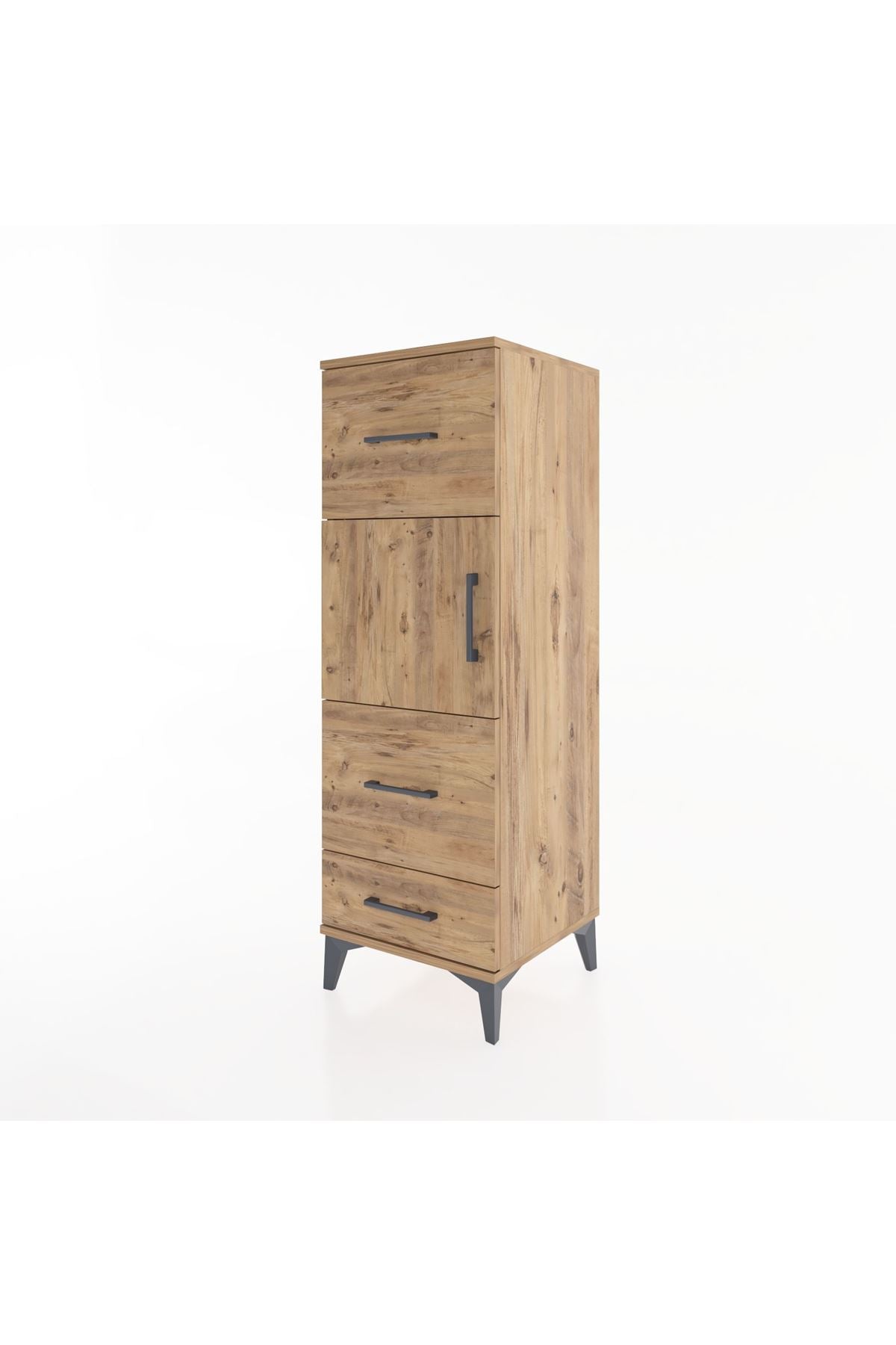 Hyperion Dolap Tek Raflı 3 Çekmeceli Tek Kapaklı 44x44x134 - S49M011V9B