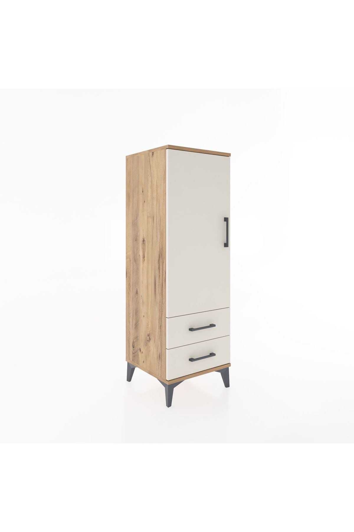 Hyperion Dolap 3 Raflı 2 Çekmeceli Tek Kapaklı 44x44x134 - S49M012V7B
