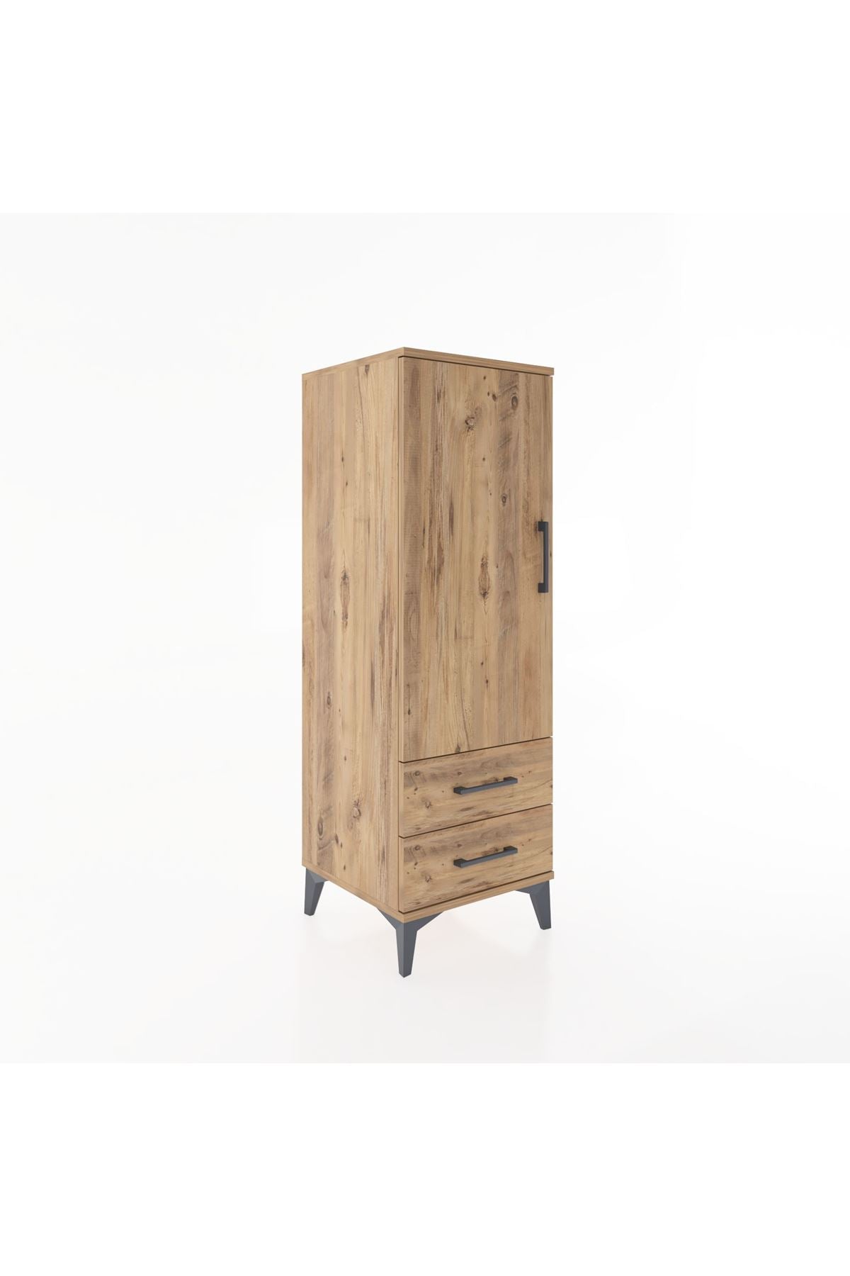 Hyperion Dolap 3 Raflı 2 Çekmeceli Tek Kapaklı 44x44x134 - S49M012V9B