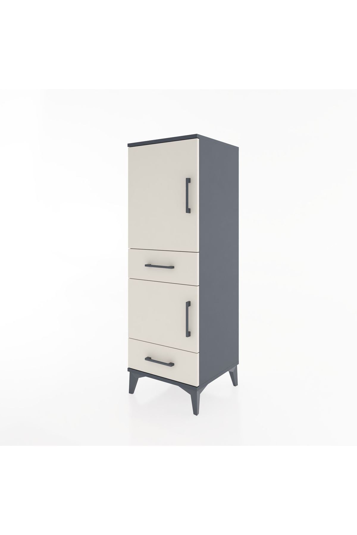 Hyperion Dolap 3 Raflı 2 Çekmeceli 2 Kapaklı 44x44x134 - S49M013V4B