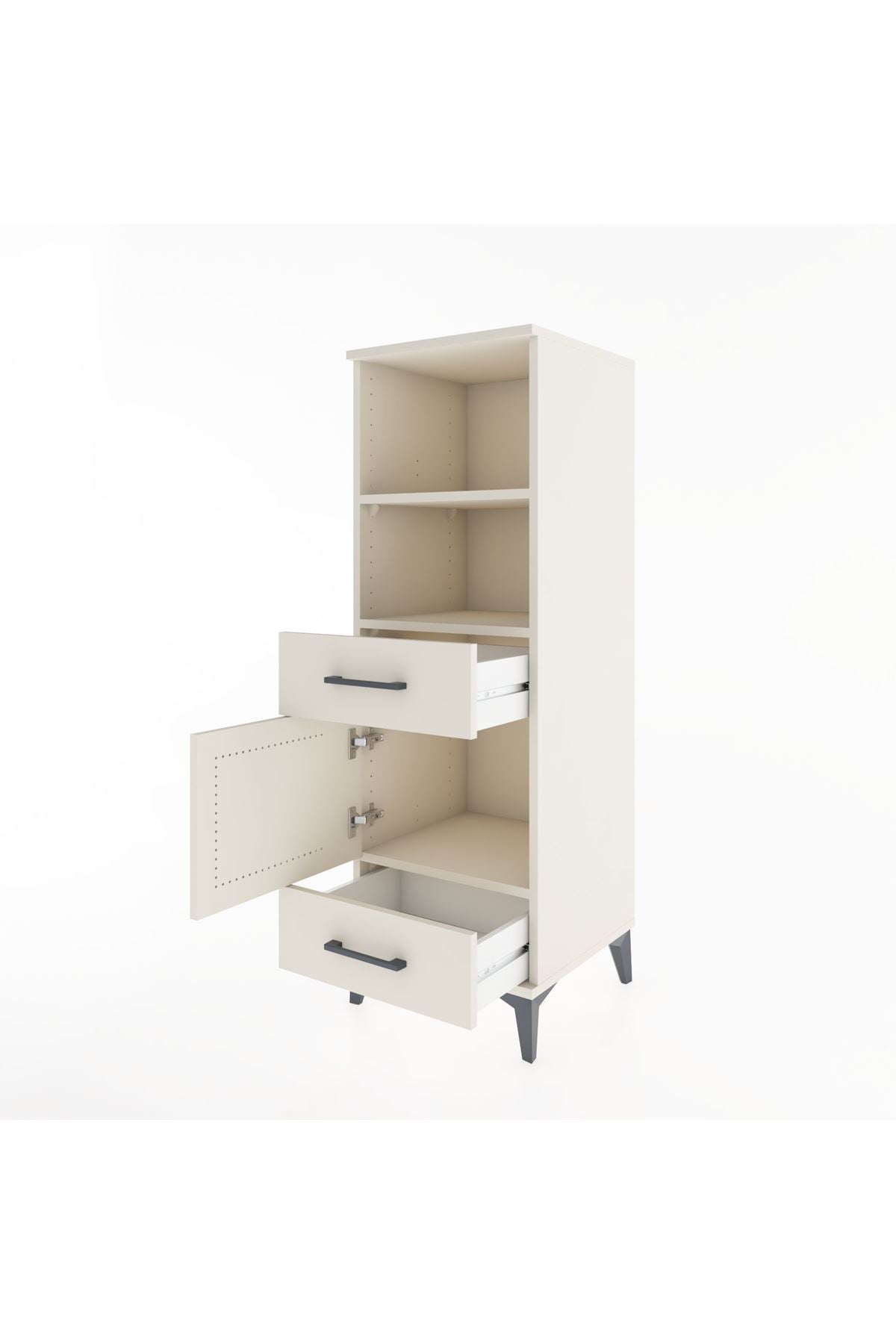 Hyperion Dolap 3 Raflı 2 Çekmeceli Tek Kapaklı 44x44x134 - S49M014V1B