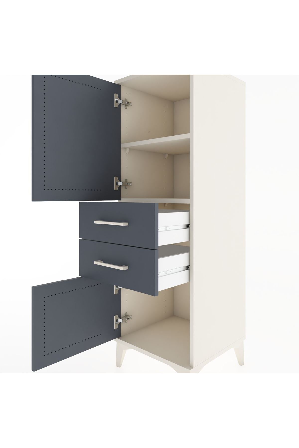 Hyperion Dolap 2 Raflı 2 Çekmeceli 2 Kapaklı 44x44x134 - S49M016V2B