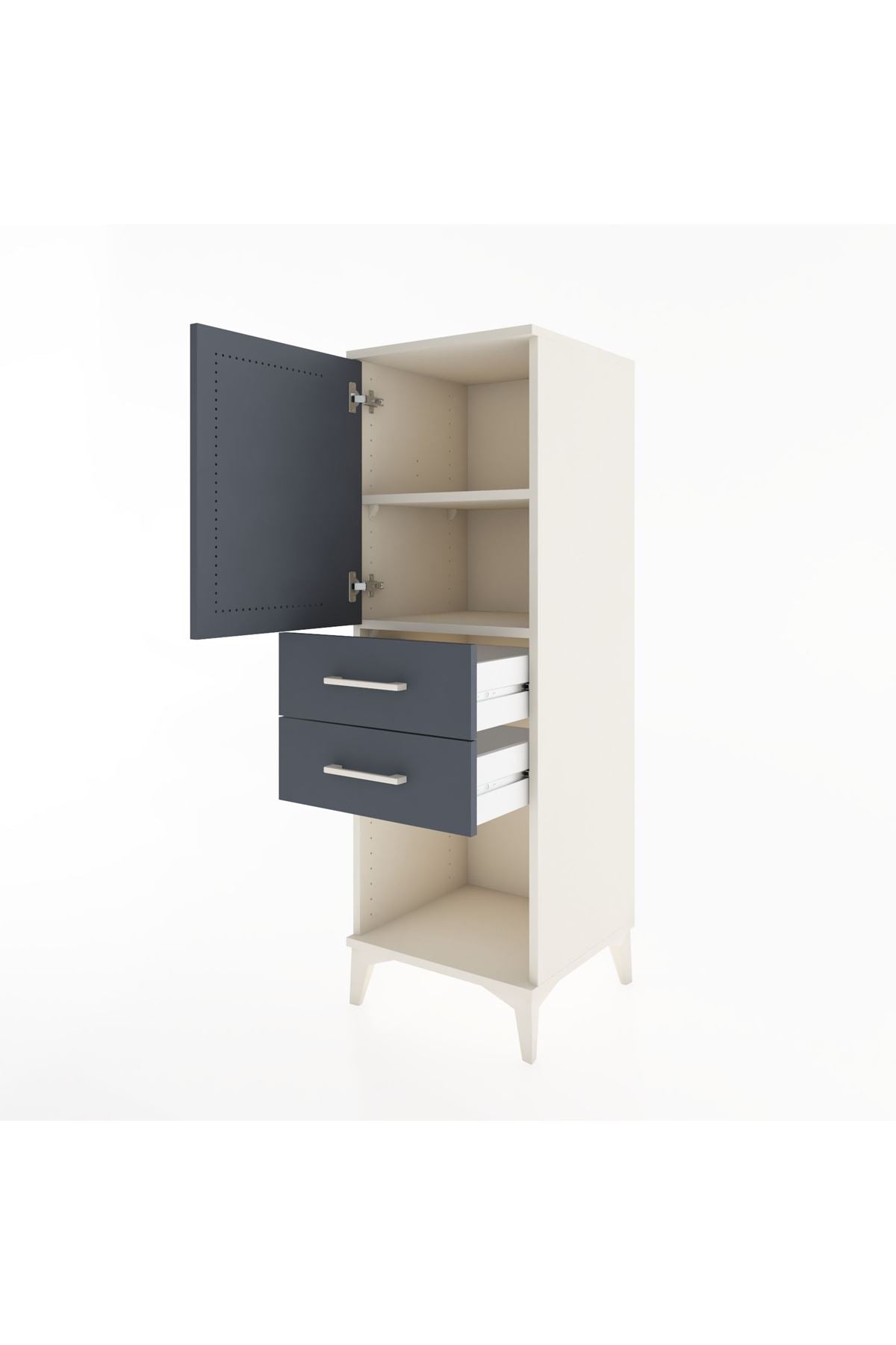 Hyperion Dolap 2 Raflı 2 Çekmeceli Tek Kapaklı 44x44x134 - S49M017V2B