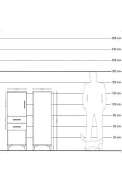 Hyperion Dolap 2 Raflı 2 Çekmeceli Tek Kapaklı 44x44x134 - S49M017V2B