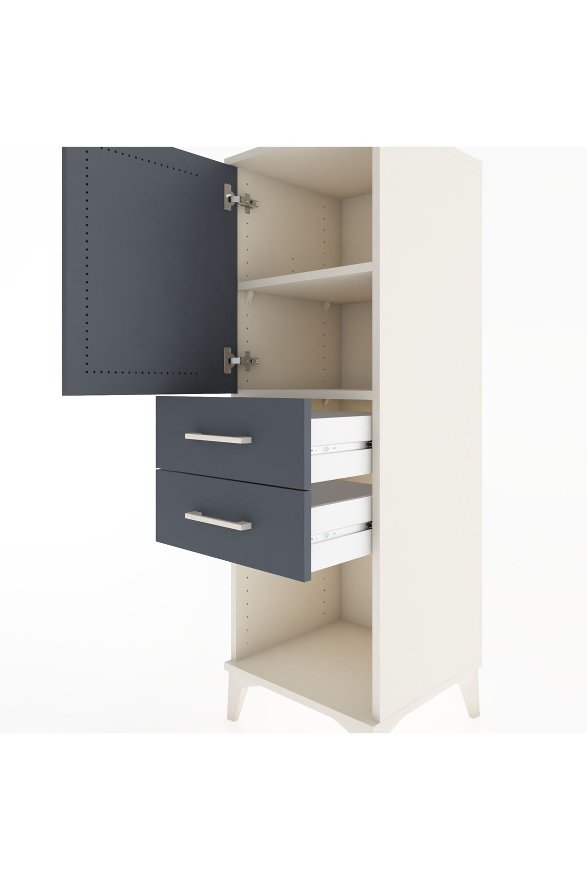 Hyperion Dolap 2 Raflı 2 Çekmeceli Tek Kapaklı 44x44x134 - S49M017V2B