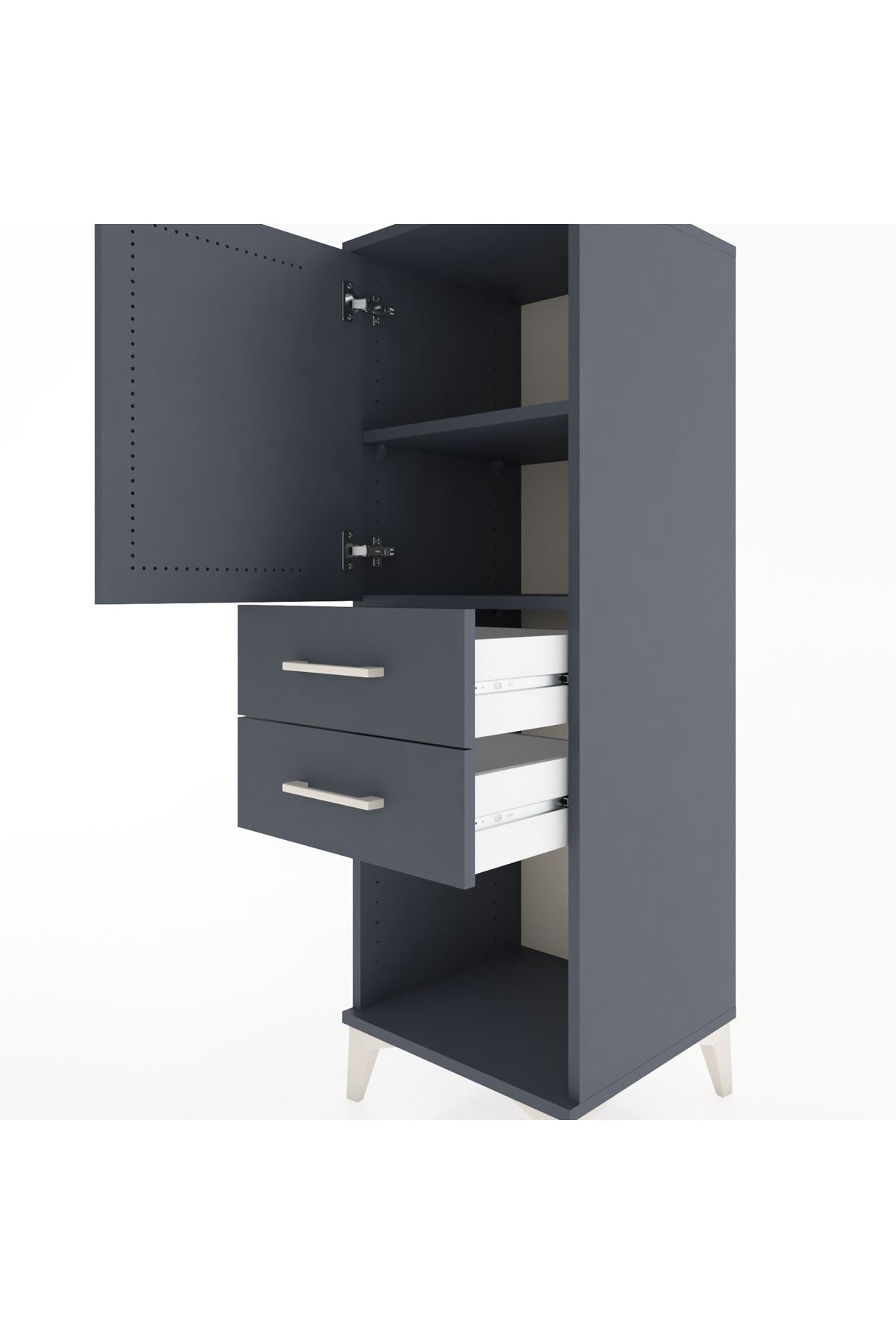 Hyperion Dolap 2 Raflı 2 Çekmeceli Tek Kapaklı 44x44x134 - S49M017V5B