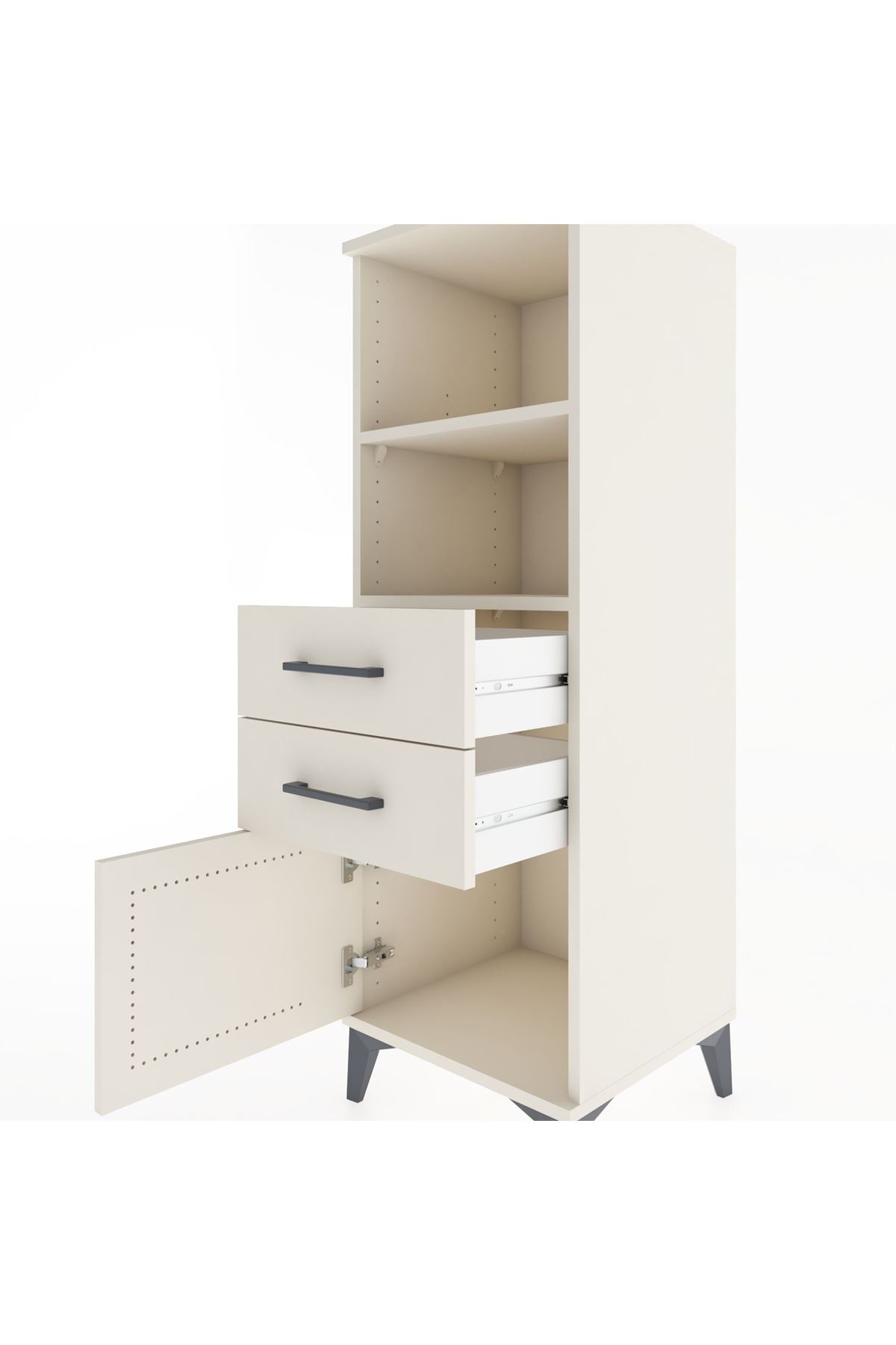 Hyperion Dolap 2 Raflı 2 Çekmeceli Tek Kapaklı 44x44x134 - S49M018V1B