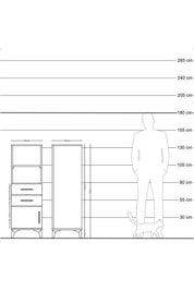 Hyperion Dolap 2 Raflı 2 Çekmeceli Tek Kapaklı 44x44x134 - S49M018V1B